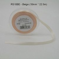 RS10BE  10 MM X 22.5 METRES SATIN RIBBON IN BEIGE- IF QUANTITY IS MORE THAN 10 PAY 85P A ROLL