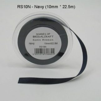 RS10N  10 MM X 22.5 METRES SATIN RIBBON IN NAVY- IF QUANTITY IS MORE THAN 10 ROLLS PAY 85P A ROLL
