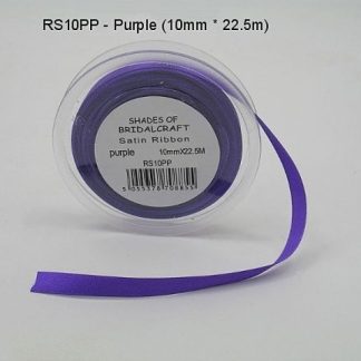 RS10PP  10 MM x 22.5 METRE SATIN RIBBON IN CADBURYS PURPLE- IF QUANTITY IS MORE THAN 10 PAY 85P A ROLL