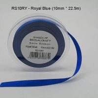 RS10RY  10 MM X 22.5 METRES SATIN RIBBON IN ROYAL BLUE- IF QUANTITY IS MORE THAN 10 PAY 85P A ROLL