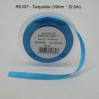 RS10T  10 MM X 22.5 METRES SATIN RIBBON IN TURQUOISE- IF QUANTITY IS MORE THAN 10 PAY 85P A ROLL
