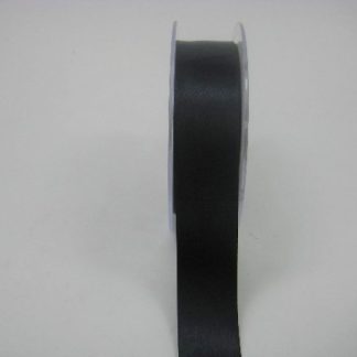 RS25BL 25 MM X 22.5 METRES SATIN RIBBON IN BLACK- IF QUANTITY IS MORE THAN 5 ROLLS PAY £1. 59 A ROLL