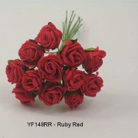 YF148RR  MINI TEA ROSE IN RUBY RED
