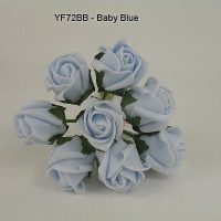 YF72BB   ROSEBUDS IN BABY BLUE COLOURFAST FOAM 8 X 3 CM