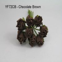 YF72CH  ROSEBUDS IN CHOCOLATE COLOURFAST FOAM 8 X 3 CM
