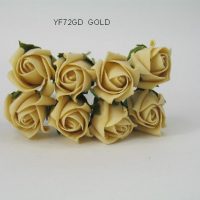YF72GD  ROSEBUDS IN GOLD COLOURFAST FOAM 8 X 3 CM