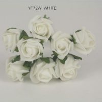 YF72W  ROSEBUDS IN WHITE COLOURFAST FOAM 8 X 3 CM